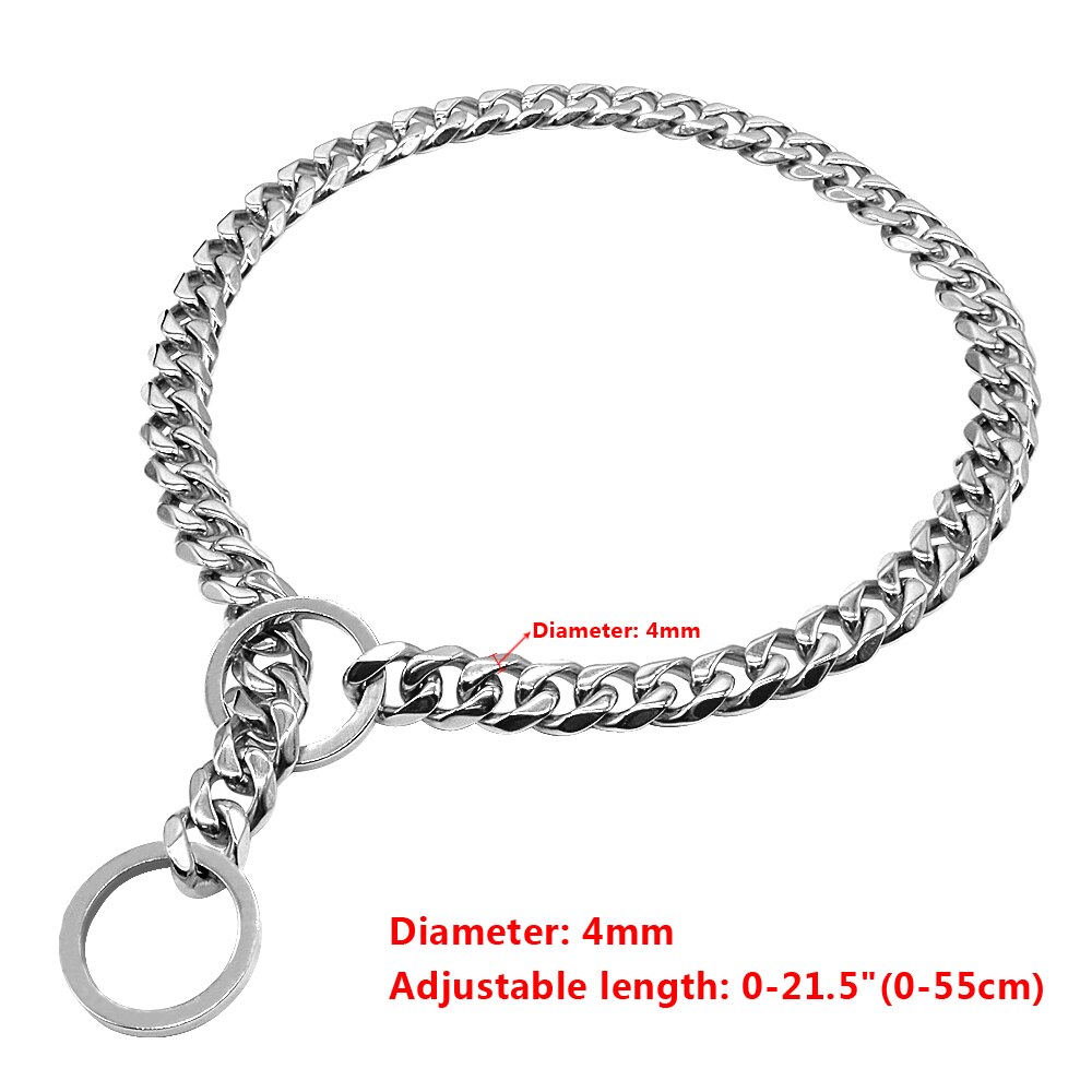 Strong Slip Dog Collar Dogs Training Chain Pet Choke Collars For Medium Large Pet Gold Silver Colors