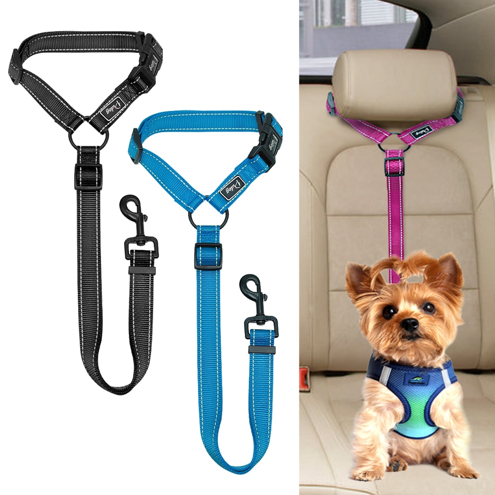 Dog Car Seat Belt Reflective Nylon Dogs Cat Safety Seat Belt Strap Car Headrest Restraint Safety Leads Vehicle Seatbelt Harness
