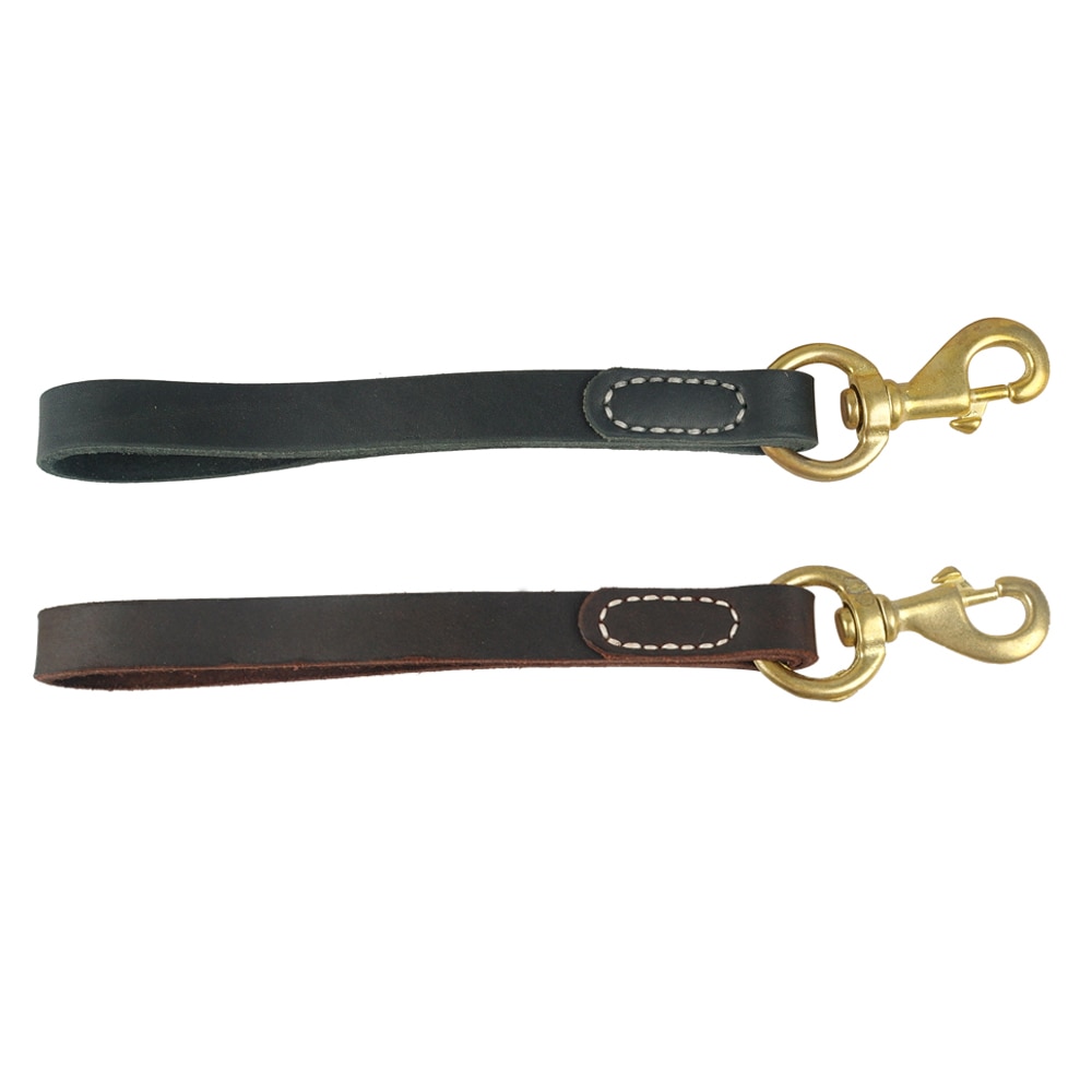 Genuine Leather Dog Pet Short Leash Real Leather Short Dog Traffic Lead Leash for Large Dogs Training and Walking Black Brown
