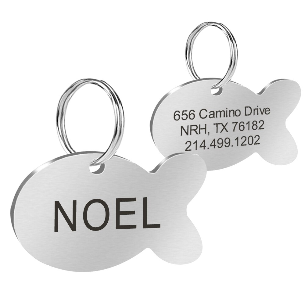 Stainless Steel Dog Tag Customized Dog Cat ID Tags Engraved Personalized Tag In Pet Collars For Dog And Cat Free Engraving