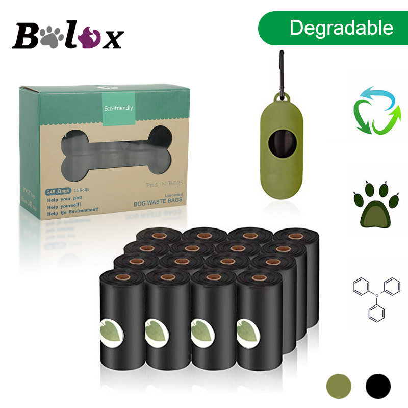 BOLUX Biodegradable Dog Poop Bags Eco-Friendly Pet Waste Bags Dispenser Outdoor Carrier Pet Poop Bags Dog walking Supplies